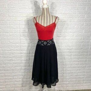 Worthington Black Semi-Sheer Midi Skirt